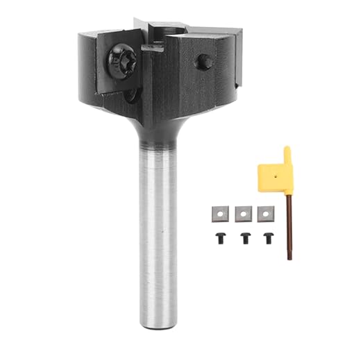 8mm Shank Einsertragosenboard -Router Bit | 3 Flöte 1 - 1 / 4in Schnittdurchmesser | T Form für CNC / Handheld / Desktop | Hoher Kohlenstoffstahl mit austauschbaren Carbidflöten von REXVTNS