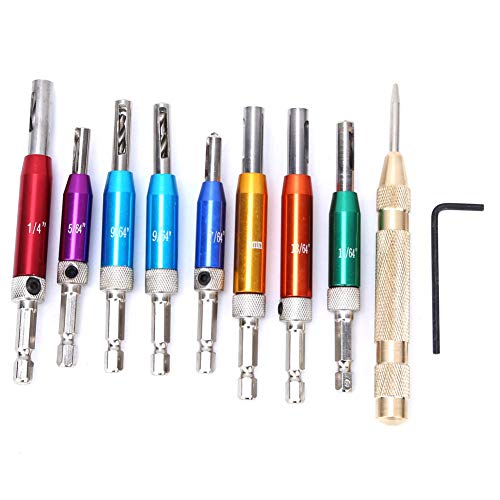 8pcs Scharnierloch Puncher Drill Bit Set | Tür/Panelscharnierbohrung | mit Sechskantschlüssel & Center Punch | für 2-7,5 mm Selbstkippschrauben von REXVTNS