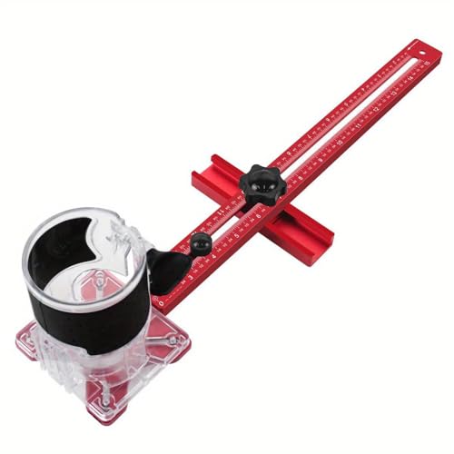 Aluminum Alloy Router Circle Cutting Jig | Adjustable Milling Groove Bracket for Woodworking | Quick - Release Design / Detachable Base | Compatible with Various Boards (With Base) von REXVTNS