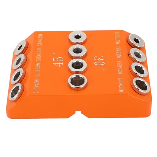 Angled Drill Guide Jig | 30° / 45° / 90° Aluminum Alloy Drill Jig for Woodworking/Railing/Staircase | Steel Bushings for Accurate Drilling von REXVTNS