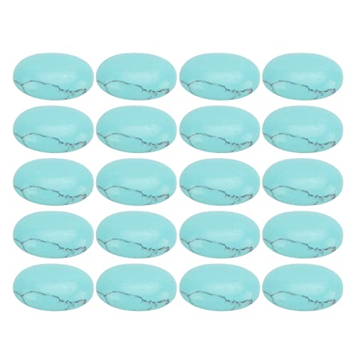 Authentic Turquoise Cabochons 20PCS | 18x13mm Oval Flat Back Beads for Jewelry Making/Craft/DIY | Soothing Stone for Good Fortune & Relaxation von REXVTNS