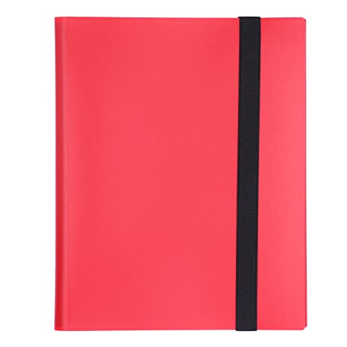 Card Binder 20 Pages | 9 Pocket Large Capacity Storage Album for Game Cards/Photos | 360 Cards, PVC - Safe & Non - Acidic | Colored Cover Sturdy PP Material (20 pages red) von REXVTNS