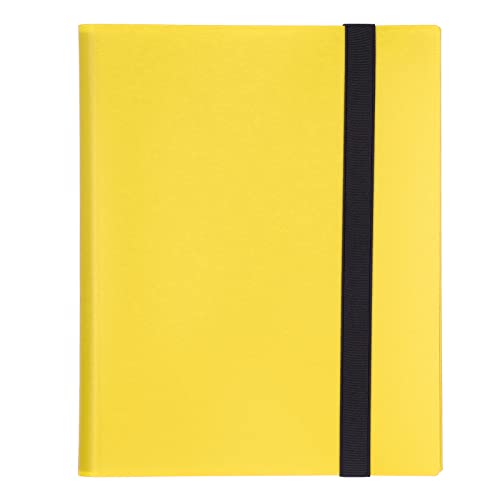 Card Binder 20 Pages | 9 Pocket Large Capacity Storage Album for Game Cards/Photos | 360 Cards, PVC - Safe & Non - Acidic | Colored Cover Sturdy PP Material (Yellow 20 pages) von REXVTNS