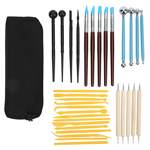 Clay Sculpting Tools Kit 33pcs | Stainless Steel Ball Stick & Silicone Pen | DIY Modeling Tools for Clay/Pottery/Ceramics | Portable Storage Bag Included Clay Sculpting Tools Kit 33pcs | Stainless Steel Ball Stick & Silicone Pen | DIY Modeling Tools for Clay/Pottery/Ceramics | Portable Storage Bag Included von REXVTNS