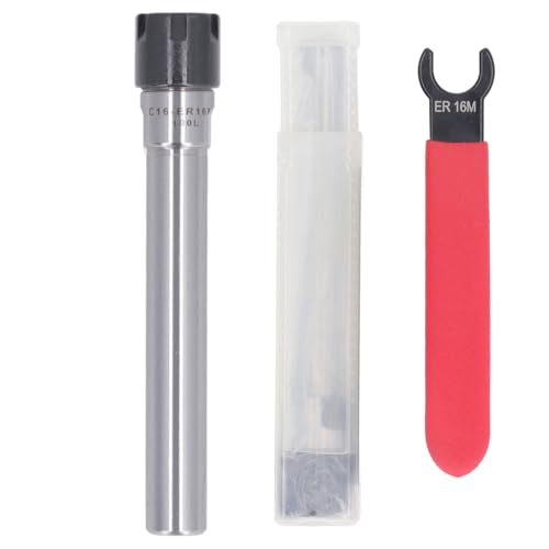 ER16M Collet Chuck Additional Shaft | 100L Manganese Steel Straight Shank | Deep Hole Machining Tool for Milling/Drilling/Engraving | Includes ER16M Wrench & Storage Box ER16M Collet Chuck Additional Shaft | 100L Manganese Steel Straight Shank | Deep Hole Machining Tool for Milling/Drilling/Engraving | Includes ER16M Wrench & Storage Box von REXVTNS