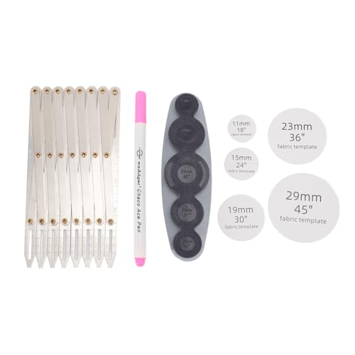 Expanding Sewing Gauge | Aluminum 8 Heads Button Guide for Equal Space Divider/Pleats/Crafts | Skilled Sewing Tool with Sturdy Design (with 5 in 1 Bag Button DIY Tool) von REXVTNS