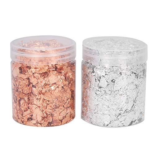 Nail Art Gold Foil 2pcs | Non - Fade DIY Flakes for Manicure/Jewelry/Craft Painting | 5g Gloss Texture Decoration von REXVTNS
