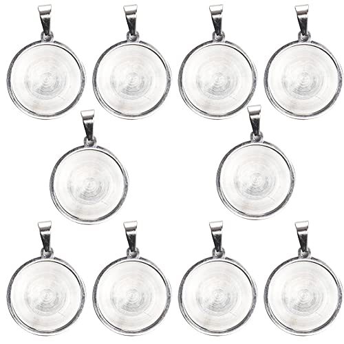 REXVTNS 20mm Stainless Steel Pendant Trays 10pcs | DIY Jewelry Making Base for Cabochon Stones/Synthetic Material/Rhinestones | Round Metal Trays for Necklace & Craft REXVTNS 20mm Stainless Steel Pendant Trays 10pcs | DIY Jewelry Making Base for Cabochon Stones/Synthetic Material/Rhinestones | Round Metal Trays for Necklace & Craft von REXVTNS