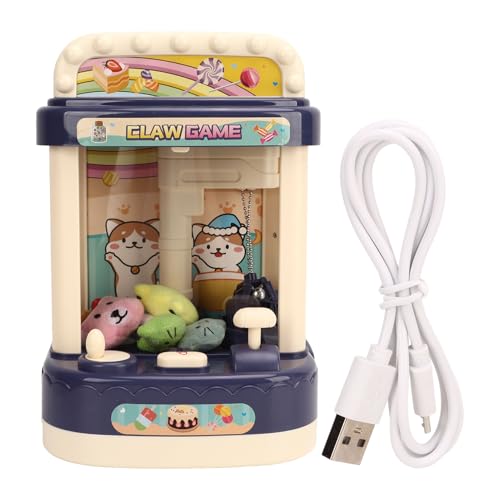 REXVTNS Mini Claw Machine with Music | Interactive Doll Catcher Game for Young Ones | Home Party/Christmas/Birthday Present | Secure ABS Plastic, 6 Dolls Included (Blue) von REXVTNS