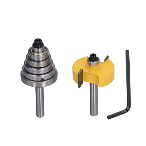 Rabbet Router Bit 1 / 4in Shank | 6 Bearings for Woodworking | Carbon Steel Milling Cutter for Hardwood / Softwood | 1 - 3 / 8in Diameter Rabbet Router Bit 1 / 4in Shank | 6 Bearings for Woodworking | Carbon Steel Milling Cutter for Hardwood / Softwood | 1 - 3 / 8in Diameter von REXVTNS