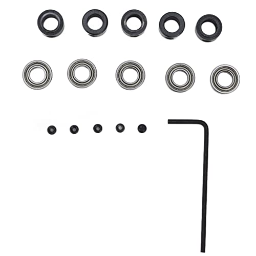 Router Bit Bearing Set | 5 Pcs Steel Bottom Mounted Ball Guide Tools | Replacement for Woodworking / DIY Projects | 1 / 2in Outer & 1 / 4in Inner Diameter von REXVTNS