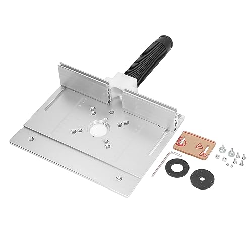 Router Lift Kit | 180° Rotation Aluminum Alloy Insert Plate for Woodworking | Multifunctional Router Table for Trimming/Milling/Carving | CNC Treated Coating von REXVTNS