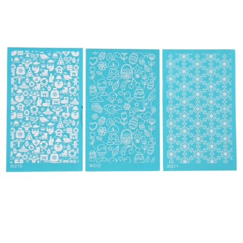 Silk Screen Stencils 3pcs | Reusable Crafting DIY Stencils for T Shirts/Cards/Canvas | Polyester Material, Washable & Sturdy (211 212 215) von REXVTNS
