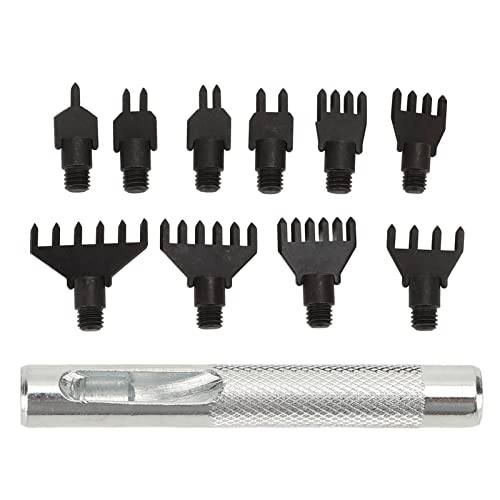 Stecker Meißel Kit | Austauschbares Ledernähte -Gürtel -Stanzwerkzeug | Hole Punch Set für DIY -Handwerk/Lederarbeit | 10 Accessoires mit Kohlenstoffstahlblättern Stecker Meißel Kit | Austauschbares Ledernähte -Gürtel -Stanzwerkzeug | Hole Punch Set für DIY -Handwerk/Lederarbeit | 10 Accessoires mit Kohlenstoffstahlblättern von REXVTNS