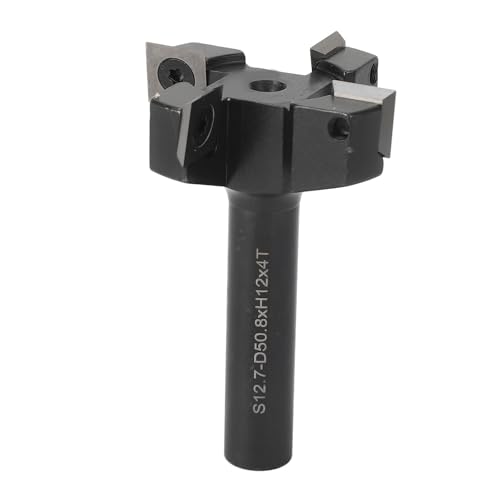 Surfacing Router Bit 4 Flute | 1 / 2in Shank & 2in Cutting Diameter | High Carbon Steel with Carbide Cutting Tools | Planer Router Bit for Woodworking/CNC/Handheld Tools von REXVTNS