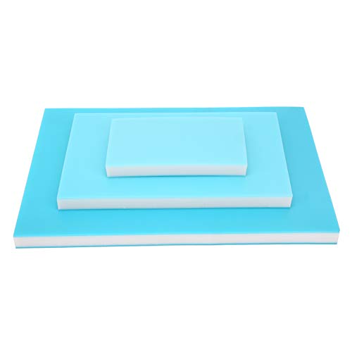 Triple Layered Rubber Stamp Block | PVC Engraving & Carving Block for Letters/Patterns/DIY Crafts | Blue - White - Blue, 3 Sizes (Small/Medium/Large) von REXVTNS