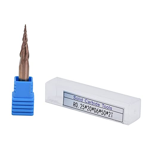 Tungsten Steel Milling Cutter | Conical Ball Head with Bronzed Coating | End Milling/Slotting/Grooving Tool | R0.25 x 20 x D6 x 50 Parameters | Long Service Life (R0.25 * 20*D6*50) von REXVTNS