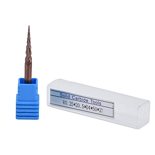 Tungsten Steel Milling Cutter | Conical Ball Head with Bronzed Coating | End Milling/Slotting/Grooving Tool | R0.25 x 20 x D6 x 50 Parameters | Long Service Life (R0.25 * 20.5*D4*50) von REXVTNS