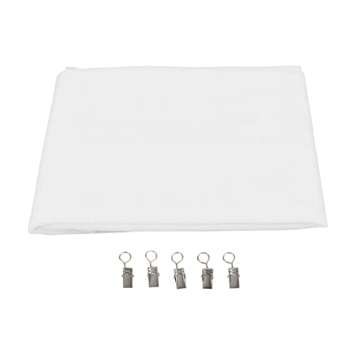 Wedding Arch Draping Fabric 4.9x7ft | Romantic Sheer Fabric with 5 Clips | Tulle for Wedding Arch/Party Backdrop | Soft Chiffon, Reusable (White) von REXVTNS