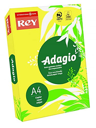 REY® ADAGIO Reprografisches Papier, Zitronengelb, 80 g, A4, PEFC™, 500 Blatt von REY ADAGIO