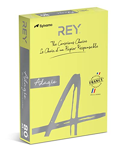 REY® ADAGIO Reprographisches Papier, Banane, 80 g, A4, PEFC™, 500 Blatt von Papyrus