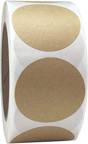 Selbstklebende Klebeetiketten aus natürlichem Kraftpapier, rund, 25 mm, 500 Stück von REYOK