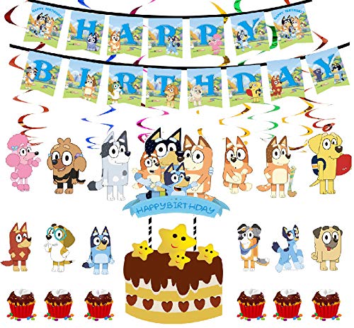 Kindergeburtstag Deko Kit Rotorspiralen Geburtstag Dekoration Happy Birthday Deko Spirale Konfetti Partykette Cake topper Kuchendeckel für Baby Shower Party von REYOK