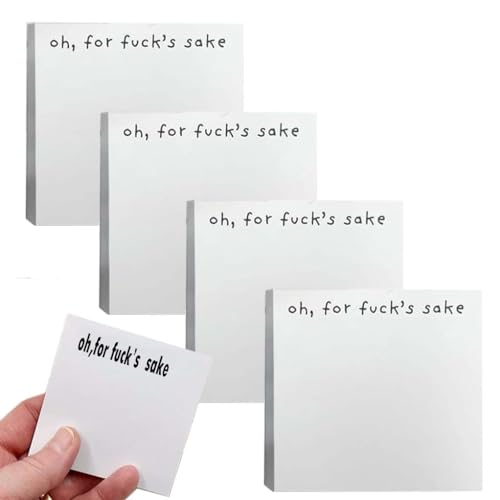 REYROB 4 Set of 200 Funny Sticky Note, Fuck Black Sticky Notes, What The Fuck Sticky Pad, Snarky Novelty Office Supplies for Friends Co-Workers Boss (of for fuck's Sake) von REYROB