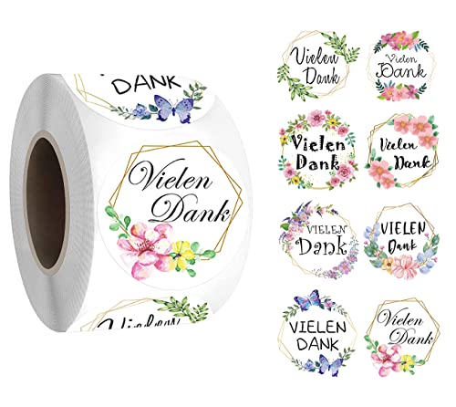runde DANKE Aufkleber SCHÖN DASS DU DA BIST 4cm Selbstklebende Kraftpapier Sticker für Hochzeit Taufe Kommunion Geburtstag Gastgeschenke give-Away Deko Feste Geschenke Präsente (DANKE) von RFBEUTEL