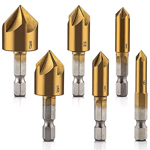 Bohrer-Set, 6-teilig, 6/8/9/12/16/19 mm, Senkbohrer-Set for Holz und Metall, Schnellwechsel-Bohrer-Werkzeug, Sechskant-Fase-Bohrer-Werkzeug-Set Bohrer-Set, 6-teilig, 6/8/9/12/16/19 mm, Senkbohrer-Set for Holz und Metall, Schnellwechsel-Bohrer-Werkzeug, Sechskant-Fase-Bohrer-Werkzeug-Set von RFDRR