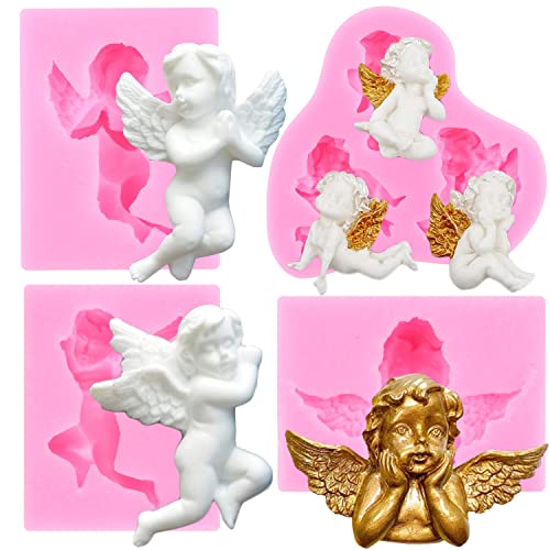 RFGHAC Angel Baby Silikon Fondant Formen für Kuchen Dekorieren Cupcake Topper Süßigkeiten Schokolade Gummipaste 4 Stück RFGHAC Angel Baby Silikon Fondant Formen für Kuchen Dekorieren Cupcake Topper Süßigkeiten Schokolade Gummipaste 4 Stück von RFGHAC