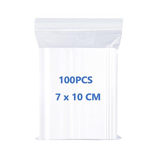 RFWIN 100 Druckverschlussbeutel, wiederverschließbar, mit Reißverschluss, 7 x 10 cm, kleine Plastiktüten, transparent, wiederverwendbar, mit Reißverschluss für Perlen, Schmuck, Snacks, Samen, Münzen RFWIN 100 Druckverschlussbeutel, wiederverschließbar, mit Reißverschluss, 7 x 10 cm, kleine Plastiktüten, transparent, wiederverwendbar, mit Reißverschluss für Perlen, Schmuck, Snacks, Samen, Münzen von RFWIN