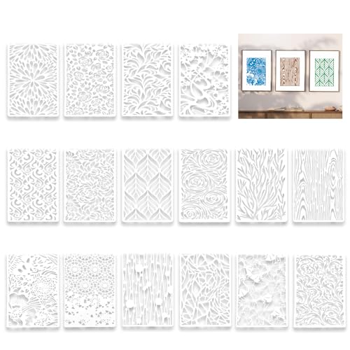 Schablonen Textilgestaltung, 16 Stück Malschablonen Zum Basteln Wiederverwendbare Zeichenschablonen 28 * 18cm Stencil Schablonen für DIY Möbel Wand Wohnkultur Scrapbooking Schablonen Textilgestaltung, 16 Stück Malschablonen Zum Basteln Wiederverwendbare Zeichenschablonen 28 * 18cm Stencil Schablonen für DIY Möbel Wand Wohnkultur Scrapbooking von RFYTDCF