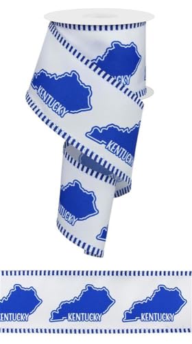 Kentucky State Outline Drahtband, Blau und Weiß von RG Ribbon