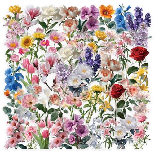 RGBEE Aesthetic Blume Sticker 50 Stücke, Wasserfeste Aufkleber für Scrapbook Journal Laptop Kindle Planer Koffer Helm Motorrad Skateboard Auto Fahrrad Computer, Transparente PET Decals RGBEE Aesthetic Blume Sticker 50 Stücke, Wasserfeste Aufkleber für Scrapbook Journal Laptop Kindle Planer Koffer Helm Motorrad Skateboard Auto Fahrrad Computer, Transparente PET Decals von RGBEE