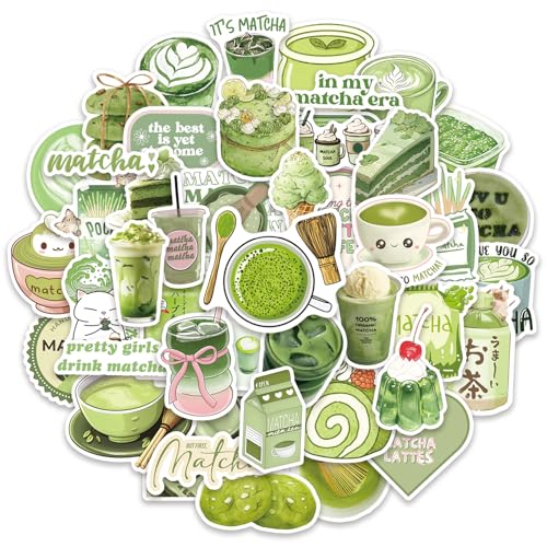 RGBEE Aesthetic Matcha Aufkleber 50 Stücke, Wasserfeste Graffiti Sticker für Laptop Fahrrad Koffer Kindle Motorrad Scrapbook Journal Skateboard, Kawaii Anime Aufkleber für Teenager Erwachsene RGBEE Aesthetic Matcha Aufkleber 50 Stücke, Wasserfeste Graffiti Sticker für Laptop Fahrrad Koffer Kindle Motorrad Scrapbook Journal Skateboard, Kawaii Anime Aufkleber für Teenager Erwachsene von RGBEE