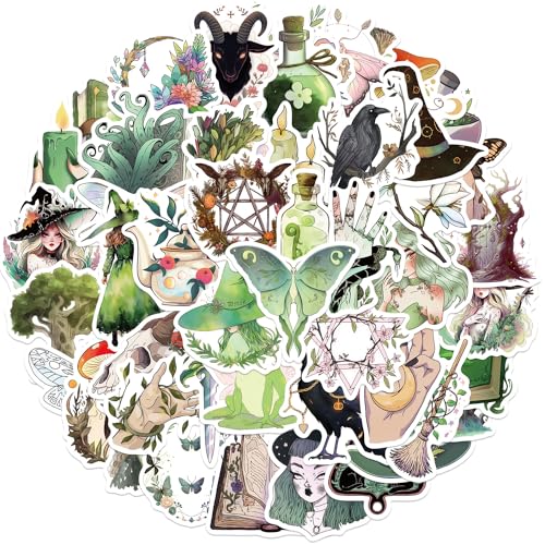 RGBEE Anime Hexe Aufkleber 50 Stücke, Aesthetic Waldhexe Sticker Set Wasserfeste Klein Sticker für Laptop Handys Scrapbook Koffer Helm Motorrad Skateboard Auto Fahrrad Stickerbomb RGBEE Anime Hexe Aufkleber 50 Stücke, Aesthetic Waldhexe Sticker Set Wasserfeste Klein Sticker für Laptop Handys Scrapbook Koffer Helm Motorrad Skateboard Auto Fahrrad Stickerbomb von RGBEE