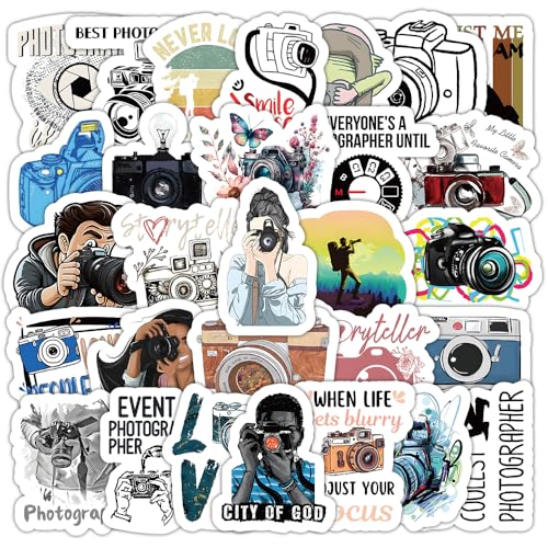 RGBEE Fotografen Aufkleber 50 Stücke, Wasserfeste Graffiti Washi Sticker für Laptop Scrapbook Journal Koffer Kindle Planer Helm Motorrad Skateboard Auto Fahrrad Computer von RGBEE