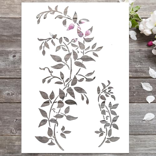 Vine Branch Stencil Painting, Leaves Flower Ivy Drawing Template, Reusable Stencils for Crafts, Kids and Adult Art Projects, Wall Decorative Pattern for DIY, Scrapbooking, Wood, Fabric Vine Branch Stencil Painting, Leaves Flower Ivy Drawing Template, Reusable Stencils for Crafts, Kids and Adult Art Projects, Wall Decorative Pattern for DIY, Scrapbooking, Wood, Fabric von RGEVGER
