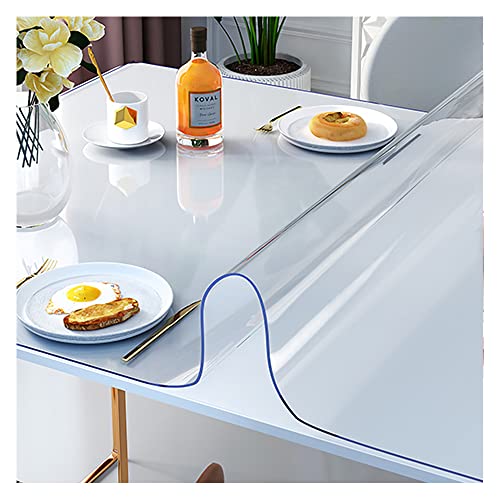 Tischschutz, 2 mm, transparent, PVC, abwischbar, wasserdicht, Tischdecke für Zuhause, Küche, 90 x 160 cm (Transparent, 90 x 160 cm) von RGTINT