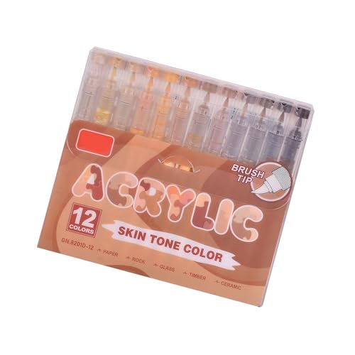 RGYBAO 12 flüssige Acryl-Marker, 12 Farben, Acrylmalstifte, Pinselmarker zum Malen auf Papier, Holz, Glas, Stoff, Metall, Stein RGYBAO 12 flüssige Acryl-Marker, 12 Farben, Acrylmalstifte, Pinselmarker zum Malen auf Papier, Holz, Glas, Stoff, Metall, Stein von RGYBAO