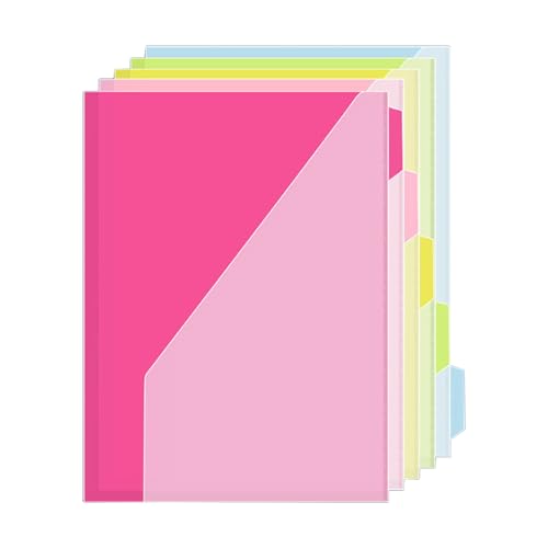 RGYBAO 5 x Index-Seitenordner, Dokumenten-Organizer, 3 Löcher, Aktenordner, Trennblätter, Trennblätter von RGYBAO