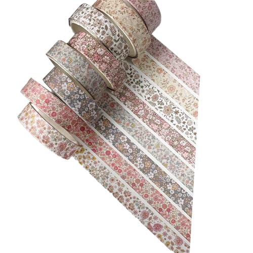 RGYBAO 8 Rollen Vintage Scrapbooking Tape Ästhetisches Dekoratives Klebeband für Scrapbooking Fotoalbum Journal Notebook Bilderrahmen von RGYBAO