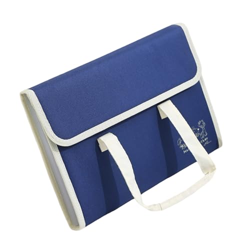 RGYBAO A 4 File Folder Canvas Organ Folder Document Bag with Labels Document Folder Paper Storage Bag School Office Supplies von RGYBAO