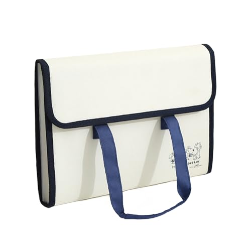 RGYBAO A 4 File Folder Canvas Organ Folder Document Bag with Labels Document Folder Paper Storage Bag School Office Supplies von RGYBAO