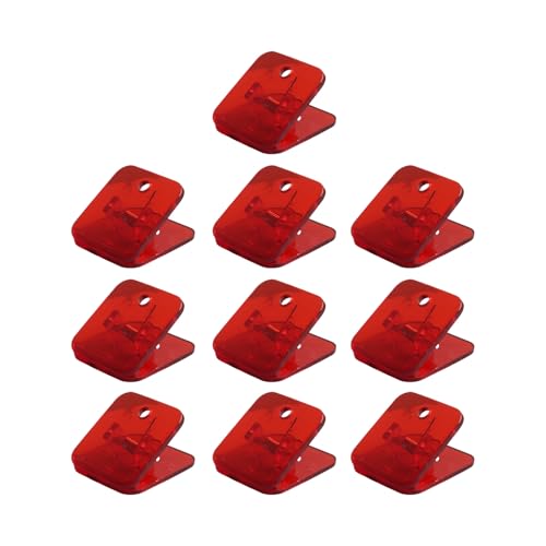 RGYBAO Acryl-Büroklammern, quadratisch, Dokumenten-Organizer, Clips, Lebensmittelbeutel, Verschlussclip für Zuhause, Schule, Büro, 30 x 32 mm, 10 Stück von RGYBAO