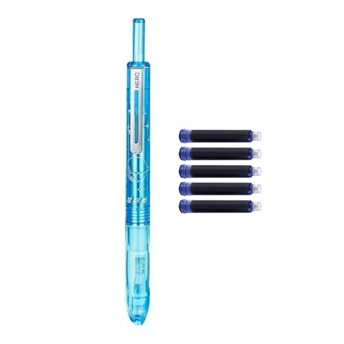 RGYBAO Einziehbarer Füllfederhalter mit 5 Tintenpatronen, 0,38 mm, Metall-Füllfederhalter, einziehbare Tinte, Stift zum Schreiben von Journaling von RGYBAO