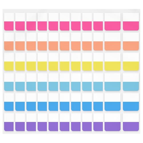 RGYBAO Haftnotizen, Indexe, Seitenmarkierungen, kleine Datei-Tabs, Lesezeichen, leuchtende Farben, Seitenindexe, Aufkleber, beschreibbare Etiketten von RGYBAO