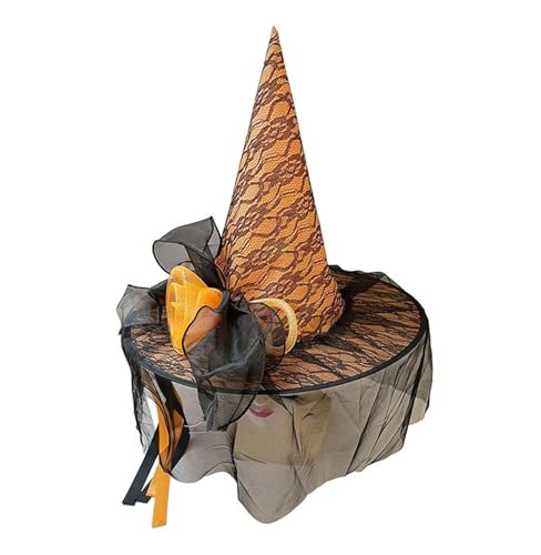 RGYBAO Halloween Hexenhut Zauberer Hut mit Blume Halloween Kostüm Zubehör für Frauen Maskeraden Cosplay Rollenspiel Hexe Party Zubehör von RGYBAO