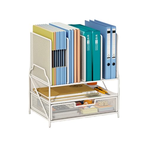 RGYBAO Schreibtisch-Organizer Aktenhalter Große Kapazität Papier Briefablage mit Schublade und Stifthaltern Bürobedarf für Bibliothek Wohnheim von RGYBAO
